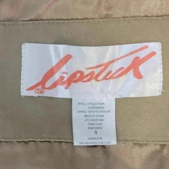 Vintage Retro Lipstick Beige Nude Moto Biker Warm Cotton Jacket Size Small - Picture 6 of 11